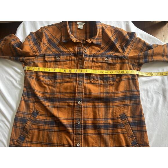 Duluth Trading Co. Forklore Duster Flannel Blouse Womens Size Large Orange - Picture 7 of 9